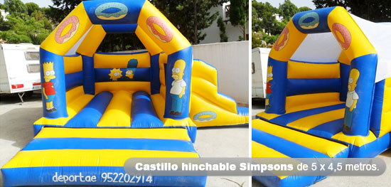 Castillo hinchable de los simpson