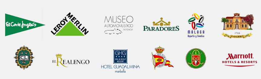 Clientes de deportae: El corte ingles, leroy merlin, museo automovilistico de malaga, Junta de andalucia, malaga deporte y eventos, club de guadalorce golf, el realengo, hotel guadalmedina, real club, marriots hotel y resort.