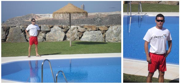 Foto de socorrista de piscina. Contratacion de servicio de socorrismo acuatico.